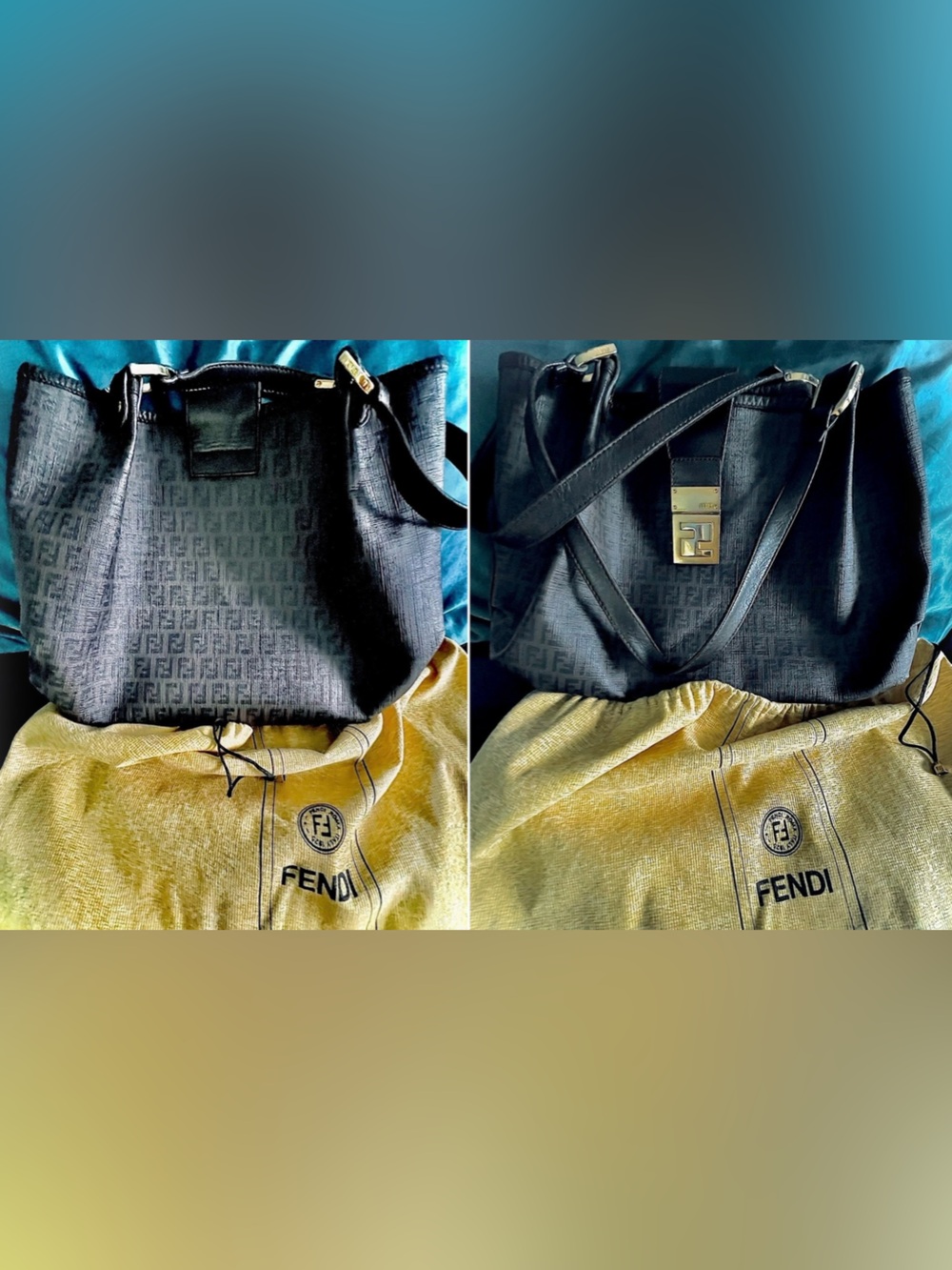 Fendi Dark Brown Zucchino Chiusura Monogram Tote Satchel /VG Shape 👀 Pics - Picture 10 of 16